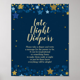 Affiche Au-Dessus Du Baby shower De La Lune Marine Diapeur