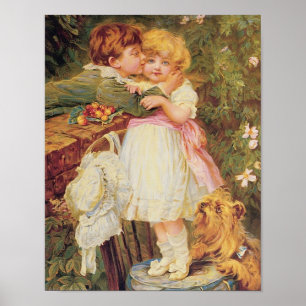 Affiche Au-dessus du mur du jardin - Frederick Morgan