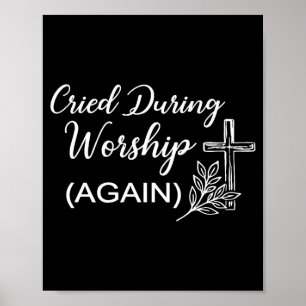 Affiche (au dos) pleuré pendant le culte drôle croix foi
