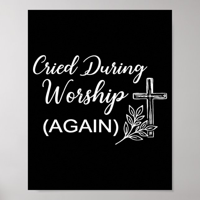 Affiche (au dos) pleuré pendant le culte drôle croix foi (Devant)