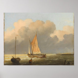 Affiche Au large de la côte, avec Spritsail Barge