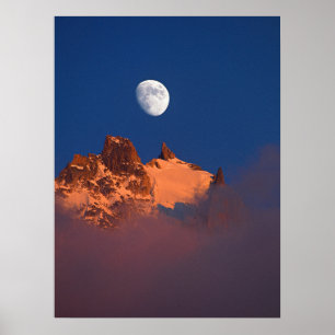 Affiche au lever du soleil   Aiguille du Plan Chamonix, Fr