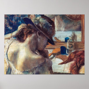 Affiche Au miroir Edgar Degas