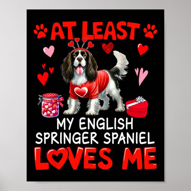 Affiche Au Moins Anglais Springer Espagnol Aimer Moi Valen (Devant)