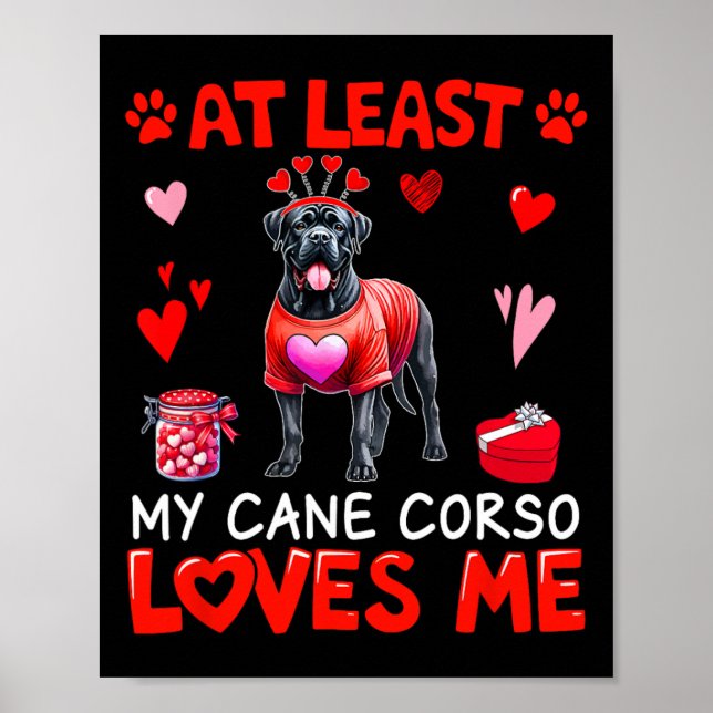 Affiche Au moins mon Cane Corso m'aimant pour la Saint-Val (Devant)