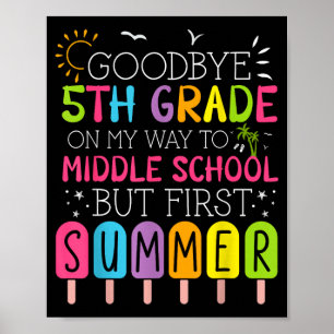 Affiche Au revoir 5e année de fin d'études à l'école inter
