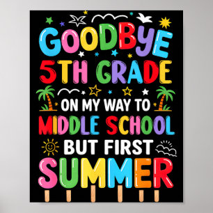 Affiche Au revoir 5e année de fin d'études au collège prem