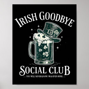 Affiche Au revoir irlandais club social drôle jour de la S