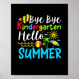Affiche Au revoir Jardin d'enfants Hello Summer