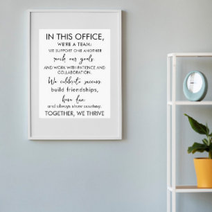 Affiche Au sein de ce bureau, nous sommes une équipe - tra