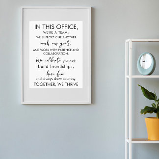 Affiche Au sein de ce bureau, nous sommes une équipe - tra