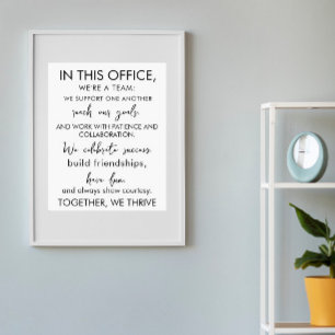 Affiche Au sein de ce bureau, nous sommes une équipe - tra