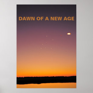 Affiche Aube d'un nouvel âge. La terre de visite de flotte