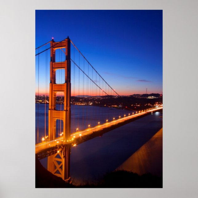 Affiche Aube sur San Francisco et Golden Gate Bridge. (Devant)
