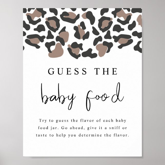 Affiche AUBREE Empreinte de léopard Guess the Baby Food Ga (Devant)