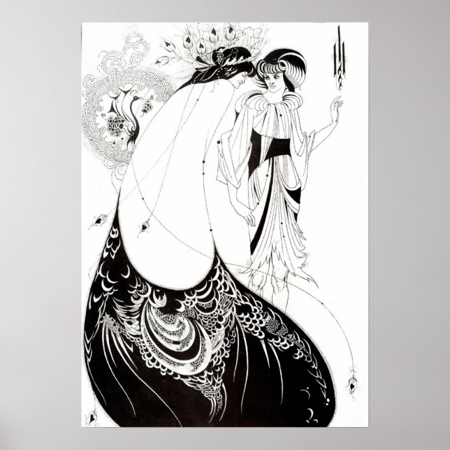 Affiche Aubrey Beardsley L'affiche de la jupe Peacock (Devant)
