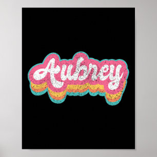 Affiche Aubrey Prénom Fille Vintage les années 70 80s Pers