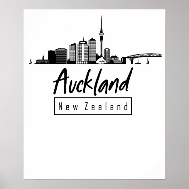 Affiche Auckland, Nouvelle-Zélande (Devant)