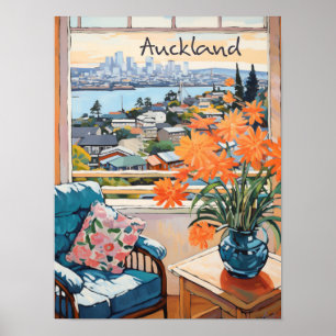Affiche Auckland Nouvelle-Zélande Voyage Ville Esthétique