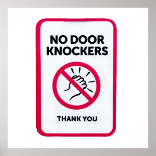 Affiche Aucun bouton de porte ne signe