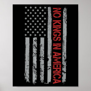 Affiche Aucun Kings En Amérique Drapeau US Vintage