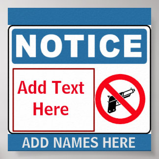 Affiche Aucun pistolet sur site, ajouter du texte, Signer