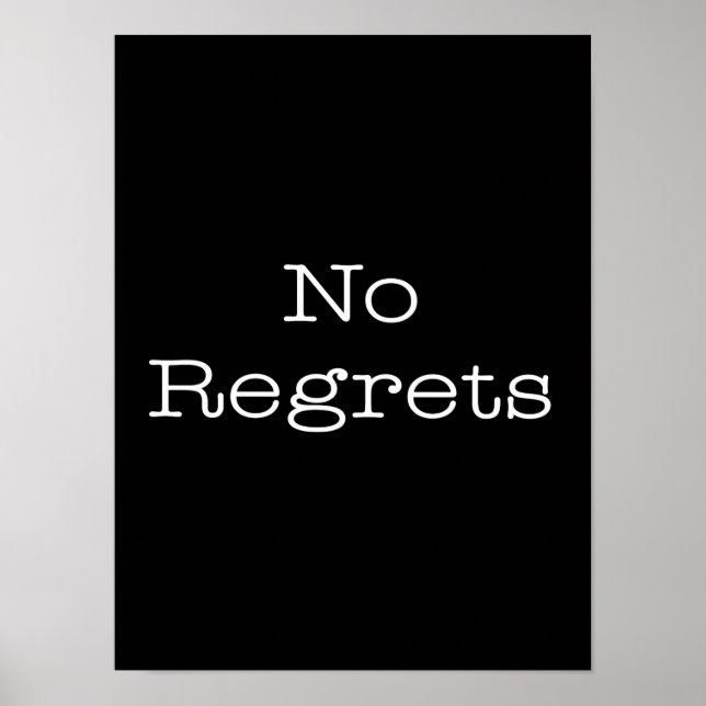 Affiche Aucun regret Cite Motivation inspirante Citation (Devant)