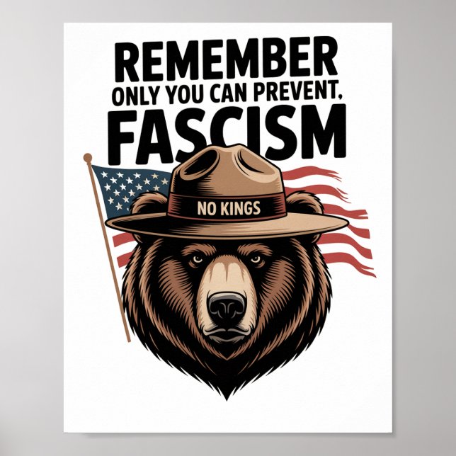 Affiche Aucun roi Signe de protestation IMPRIMABLE, Ours R (Devant)