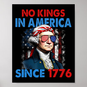 Affiche Aucun Rois En Amérique Depuis 1776 Drapeau Usa Enr