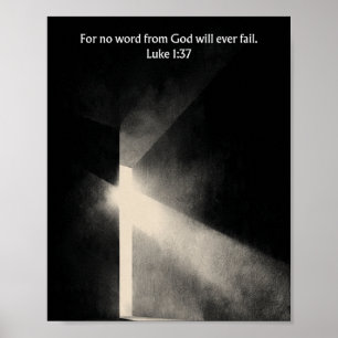 Affiche Aucune Parole De Dieu Ne Échoue - Luc 1:37 Art Mur
