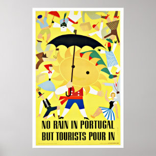 Affiche Aucune pluie dans le Vintage voyage du Portugal