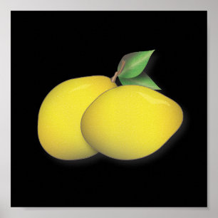 Affiche audacieuse et moderne de duo de citron de