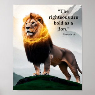 Affiche Audacieux comme proverbes de Lion 28:1