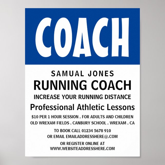 Affiche Audacieux moderne, advert de leçon d'athlétisme (Devant)