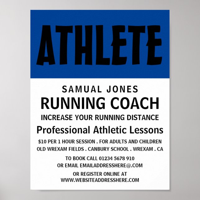 Affiche Audacieux moderne, advert de leçon d'athlétisme (Devant)