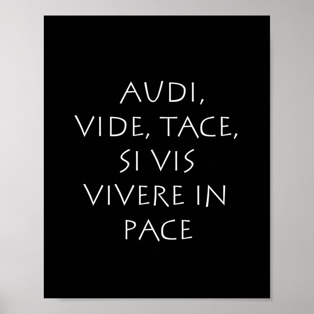 Affiche Audi vide tace est vis viverin en rythme (Devant)
