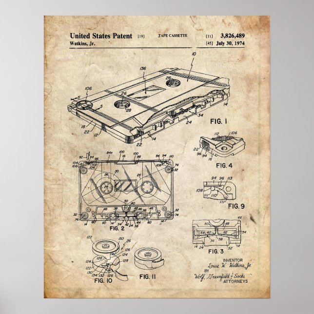 Affiche Audio Cassette Patent (Devant)
