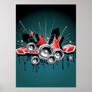 Affiche Audio haut-parleurs musicaux