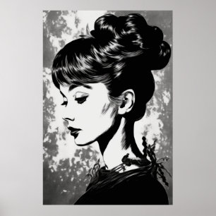 Affiche Audrey Hepburn Inspiré Glamor Portrait
