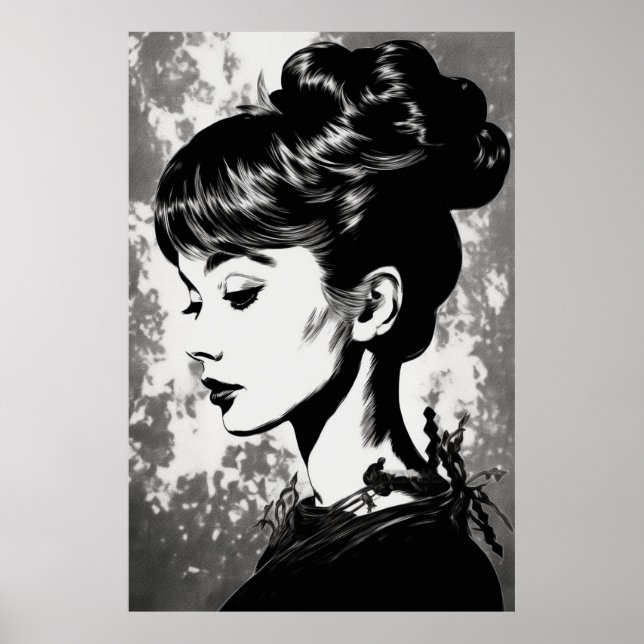 Affiche Audrey Hepburn Inspiré Glamor Portrait (Devant)