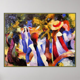 Affiche August Macke art, Fille dans la verdure