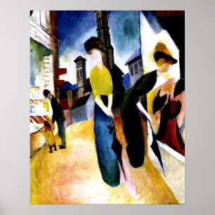 Affiche August Macke - Deux femmes devant une chapellerie