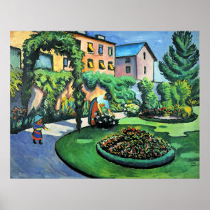 Affiche Auguste Macke - Gartenbild, peinture populaire,