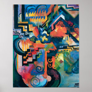 Affiche Auguste Macke - Hommage à Bach Art Moderne Abstrai