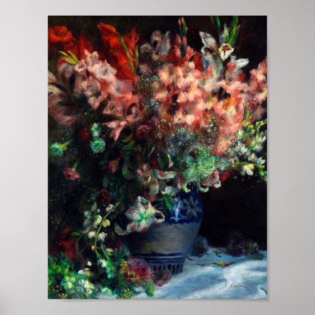 Affiche Auguste Renoir - Gladioli Dans Un Vase (Devant)