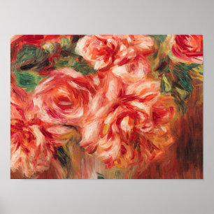 Affiche Auguste Renoir - roses dans un vase
