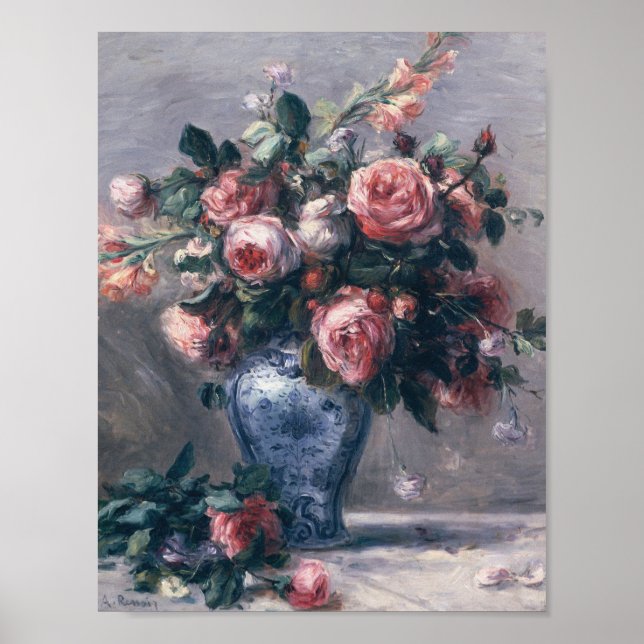 Affiche Auguste Renoir - Vase De Rose (Devant)
