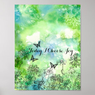 Affiche Aujourd'Hui Je Choisis Joy Inspiration Mots Positi