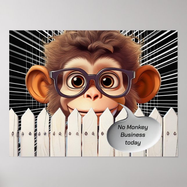 AFFICHE AUJOURD'HUI, PAS D'AFFAIRES MONKEY (Devant)
