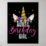 Affiche aunt of  birthday girl aunt gift unicorn birthday<br><div class="desc">aunt of  birthday girl aunt gift unicorn birthday</div>